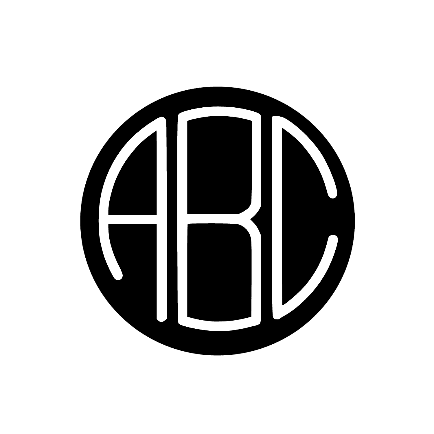 Monogram - Circle Monogram - Black and White