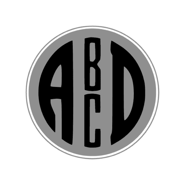 Circle Monogram - 4 Initials - Hundreds of Circles Frames You Can Add