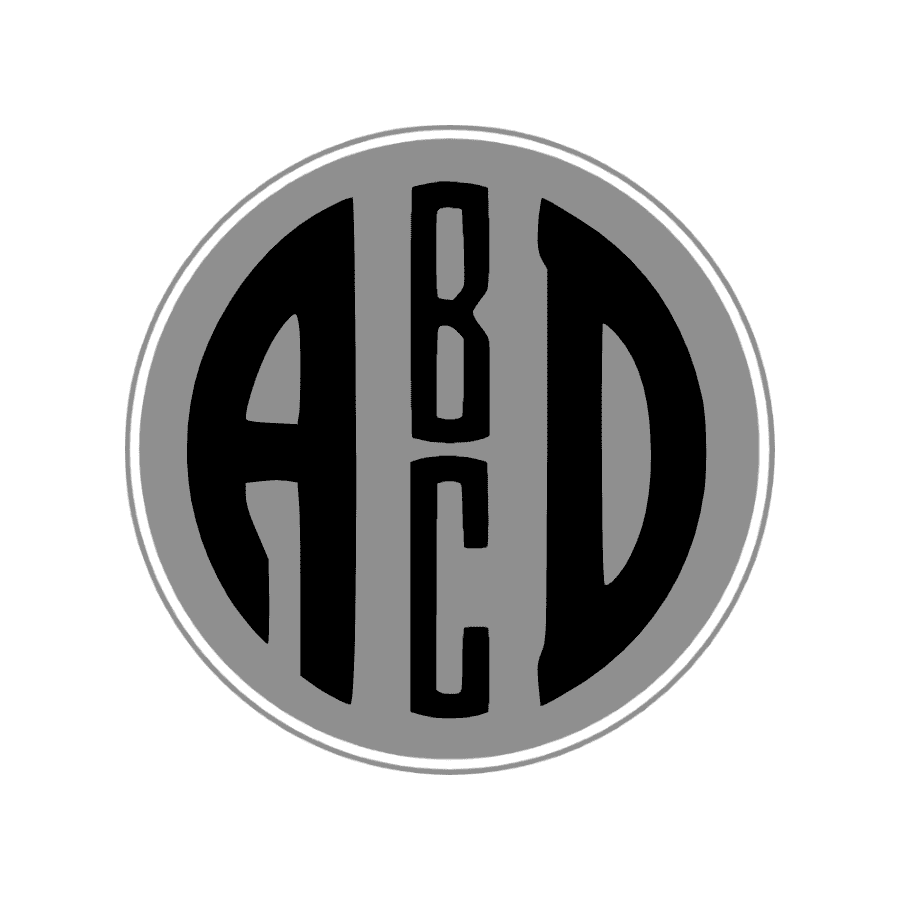 Circle Monogram - 4 Initials - Hundreds of Circles Frames You Can Add