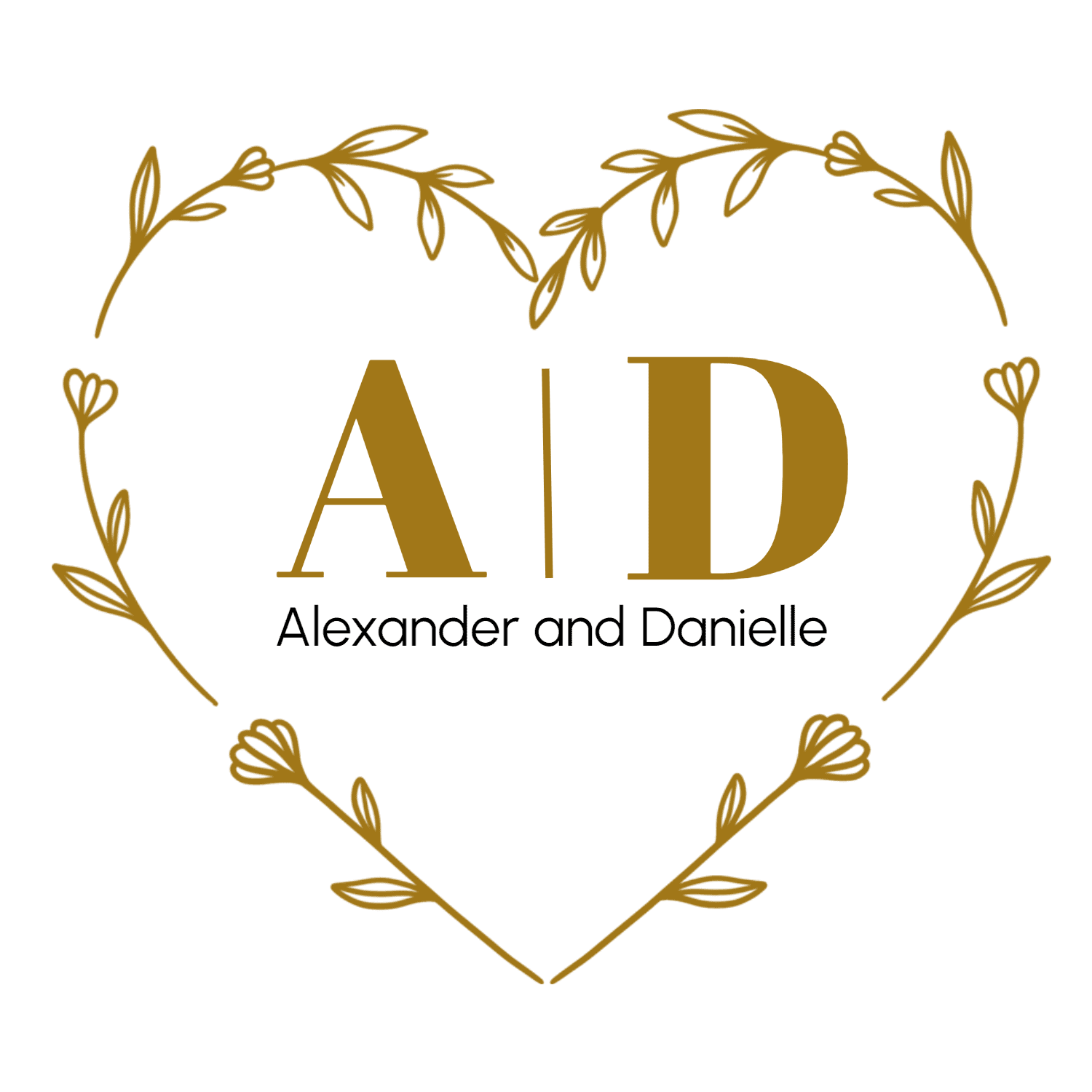 Couple's Monograms (Top and Bottom)
