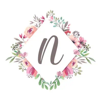 Split Letter With Round Frame - N