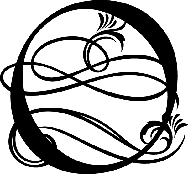 Black Ornate Letter - O