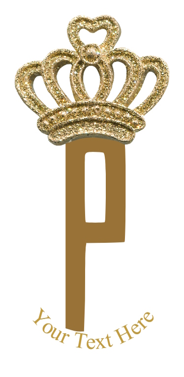 Gold Crown - 1 Letter Monogram - P