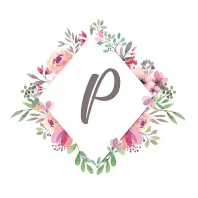 Diamond Frame With Pink Flowers - P