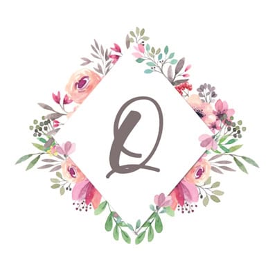 Diamond Frame With Pink Flowers - Q
