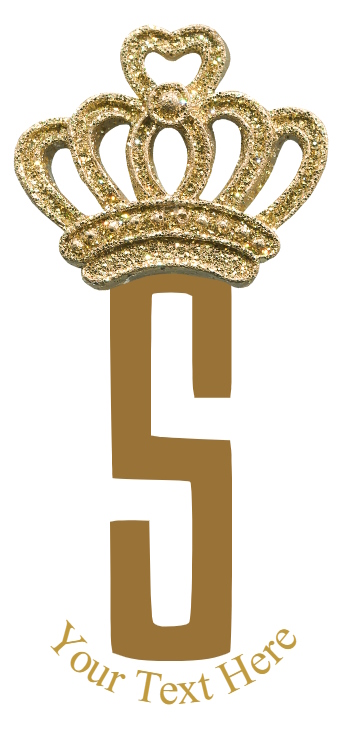 Gold Crown - 1 Letter Monogram - S