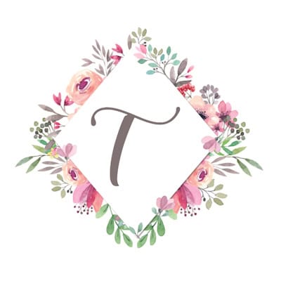 Diamond Frame With Pink Flowers - T