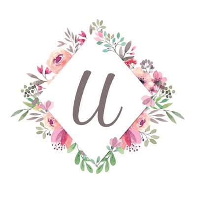 Diamond Frame With Pink Flowers - U
