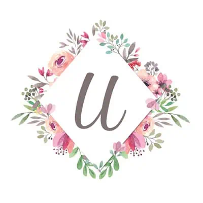 Split Letter With Round Frame - U