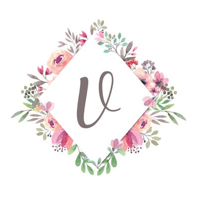 Diamond Frame With Pink Flowers - V