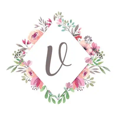 Diamond Frame With Pink Flowers - V