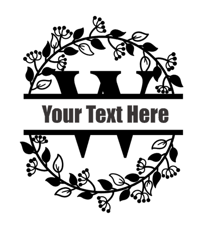 Split Letter With Round Frame - W