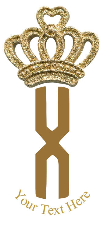 Gold Crown - 1 Letter Monogram - X