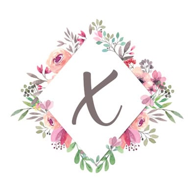 Diamond Frame With Pink Flowers - X