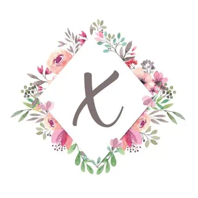 Diamond Frame With Pink Flowers - X