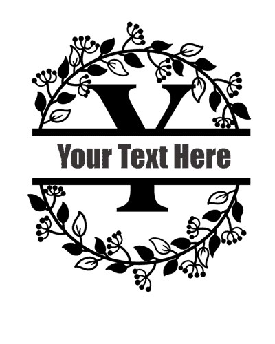 Split Letter With Round Frame - Y
