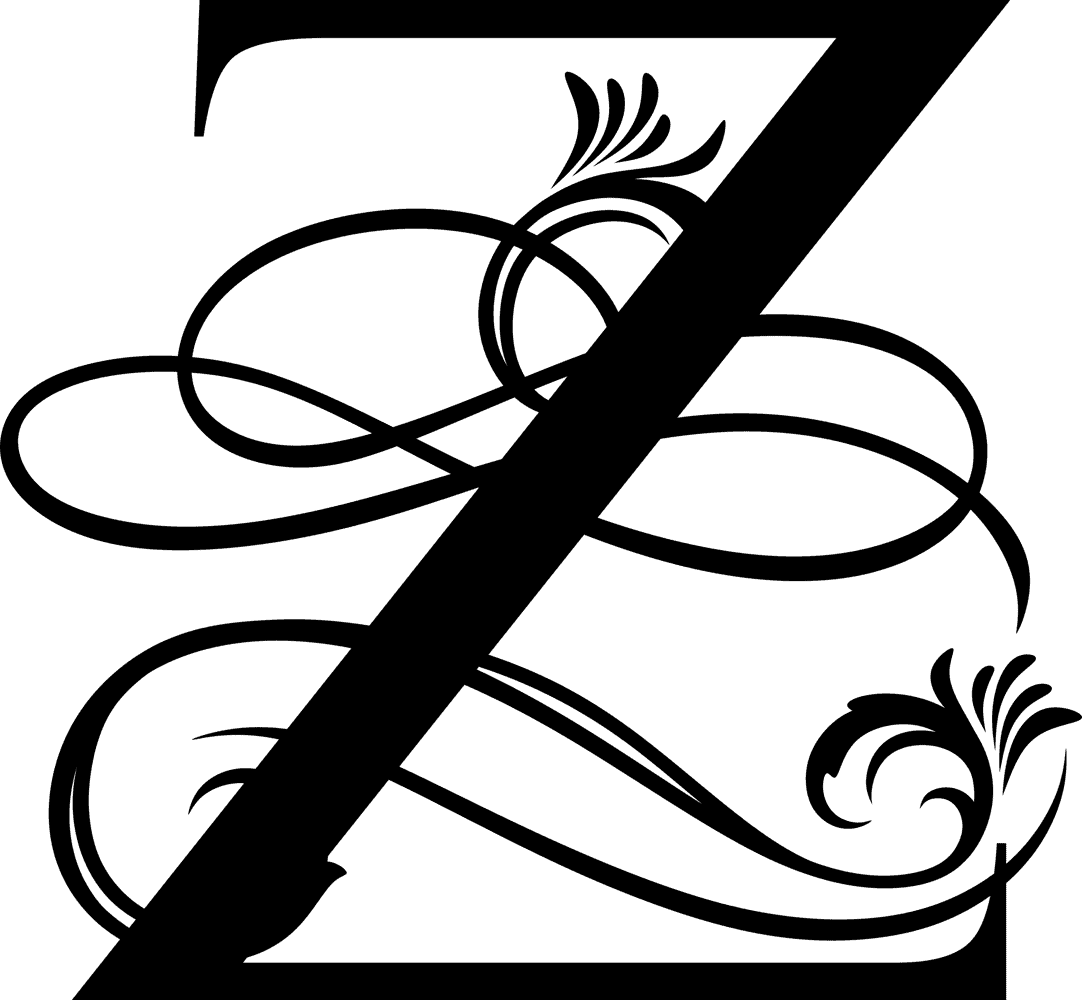 Black Ornate Letter - Z