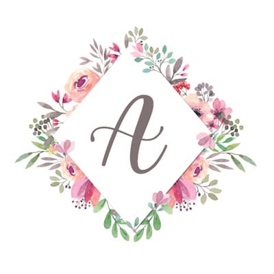 Diamond Frame With Pink Flowers - A