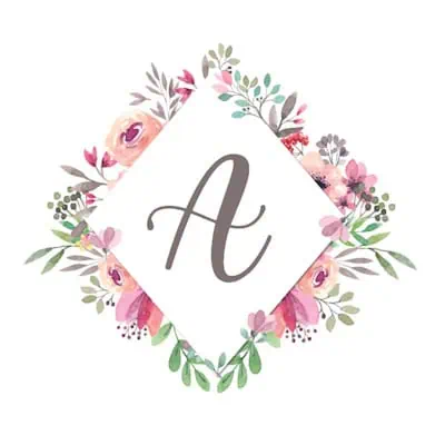 Diamond Frame With Pink Flowers - A