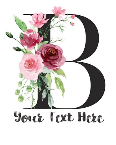 Pink Floral Letter - b