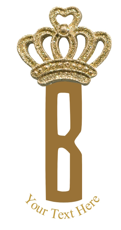 Gold Crown - 1 Letter Monogram - B