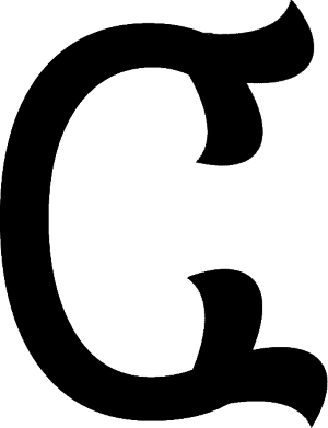 Fishtail Monogram Font - C