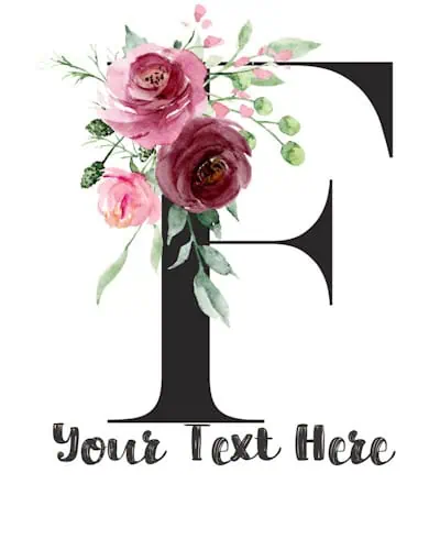 Pink Floral Letter - F