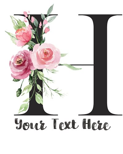 Pink Floral Letter - H