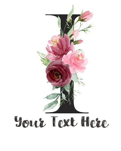 Pink Floral Letter - I