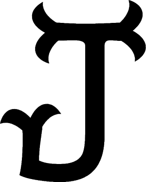 Fishtail Monogram Font - J