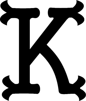 Fishtail Monogram Font - K