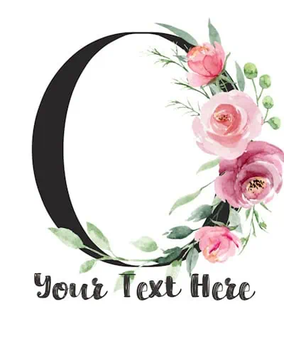 Pink Floral Letter - O