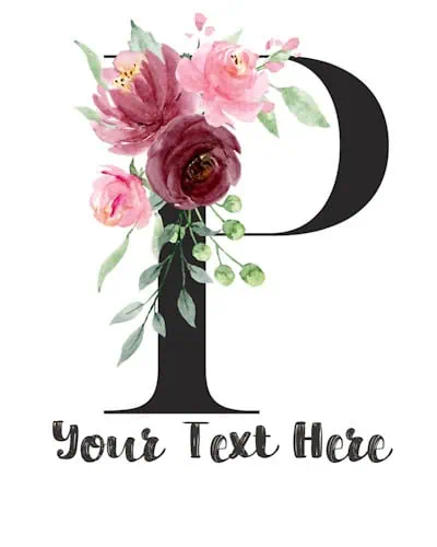 Pink Floral Letter - P