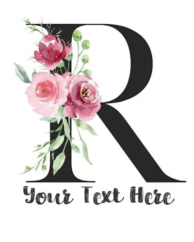 Pink Floral Letter - R