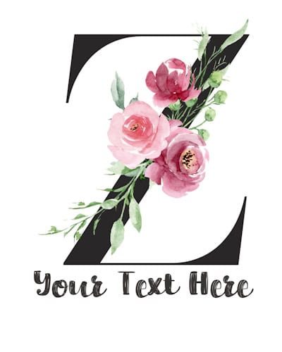 Pink Floral Letter - Z