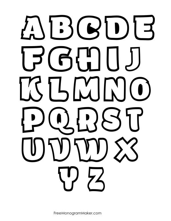 Alphabet written with a marker