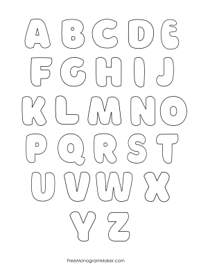 Rounded, smooth edges, classic bubble letter style