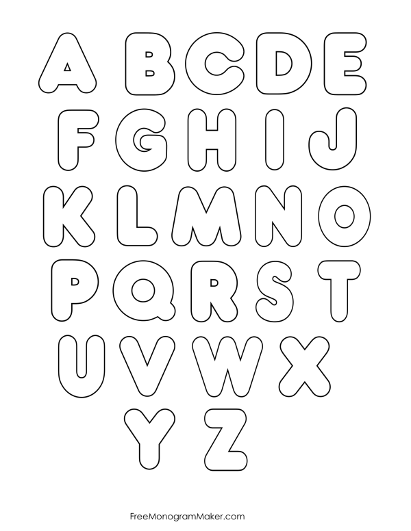 Round bubble letters
