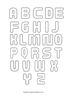A page with the bubble letter alphabet