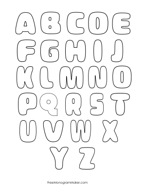 Handwritten letters uppercase bubble