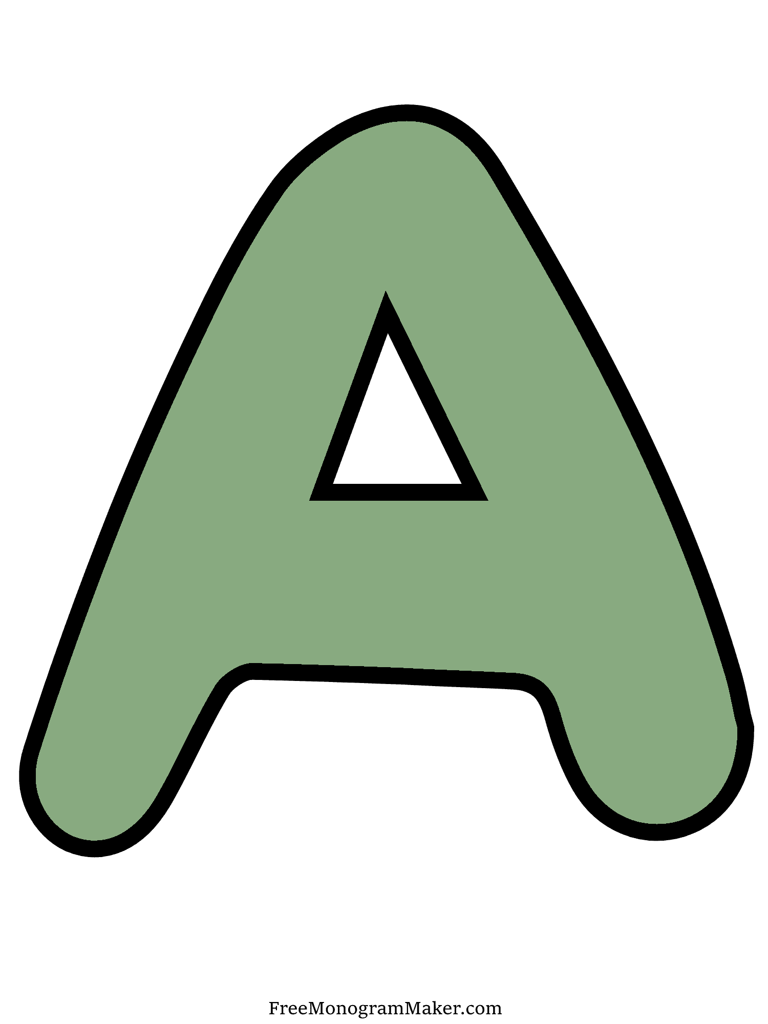 Bubble Letter - A - Green