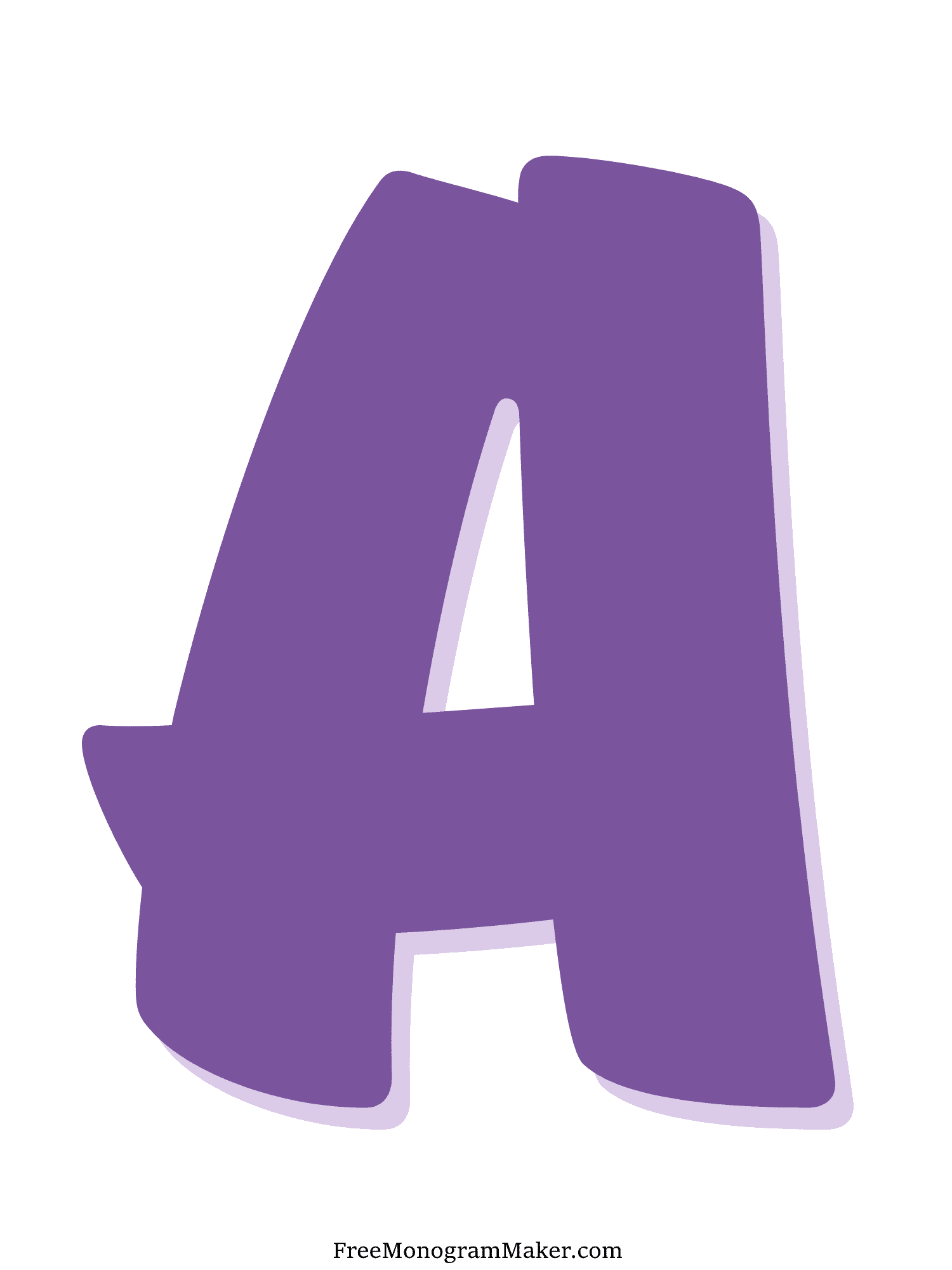 Bubble Letter - A - Purple