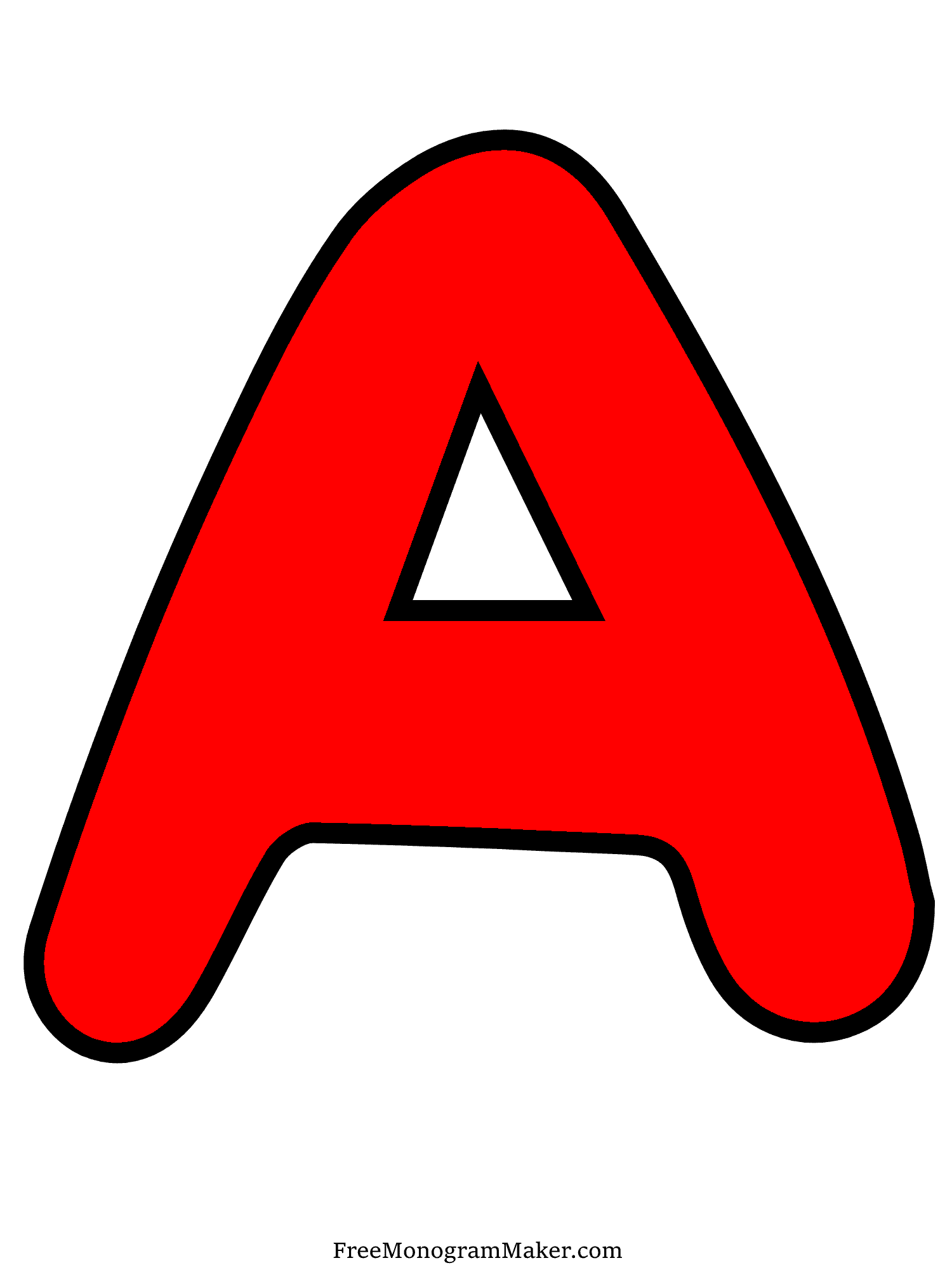 Bubble Letter - A - Red