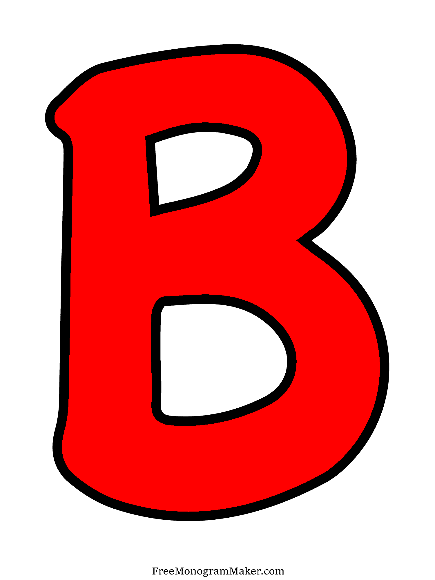 Bubble Letter - B - Red