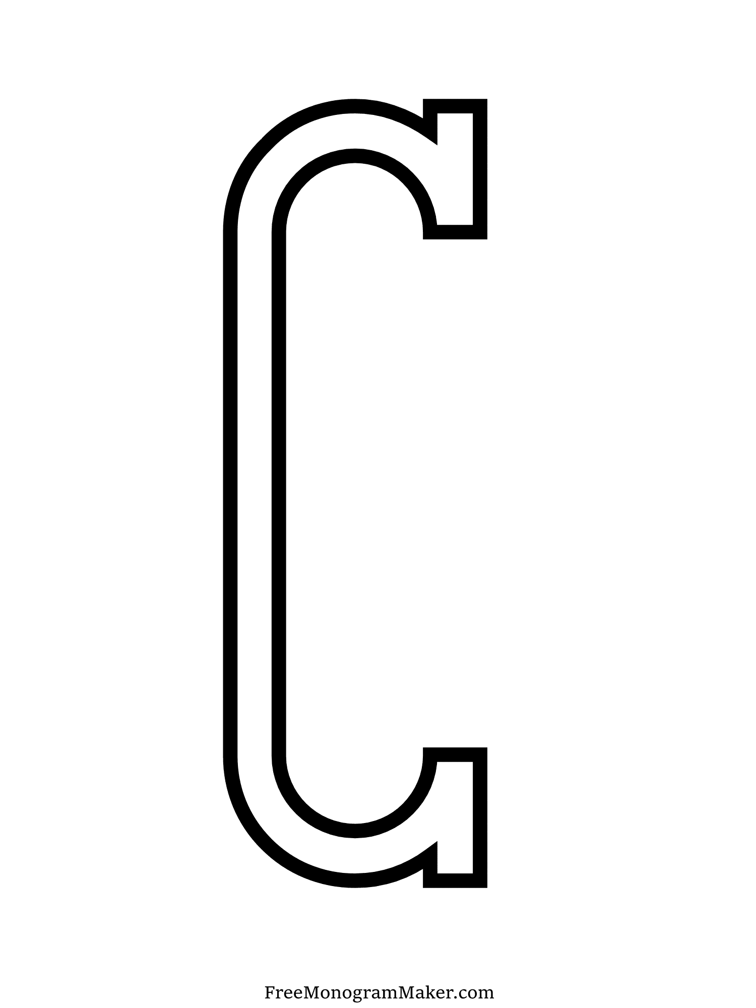 Bubble Letter - C - Long