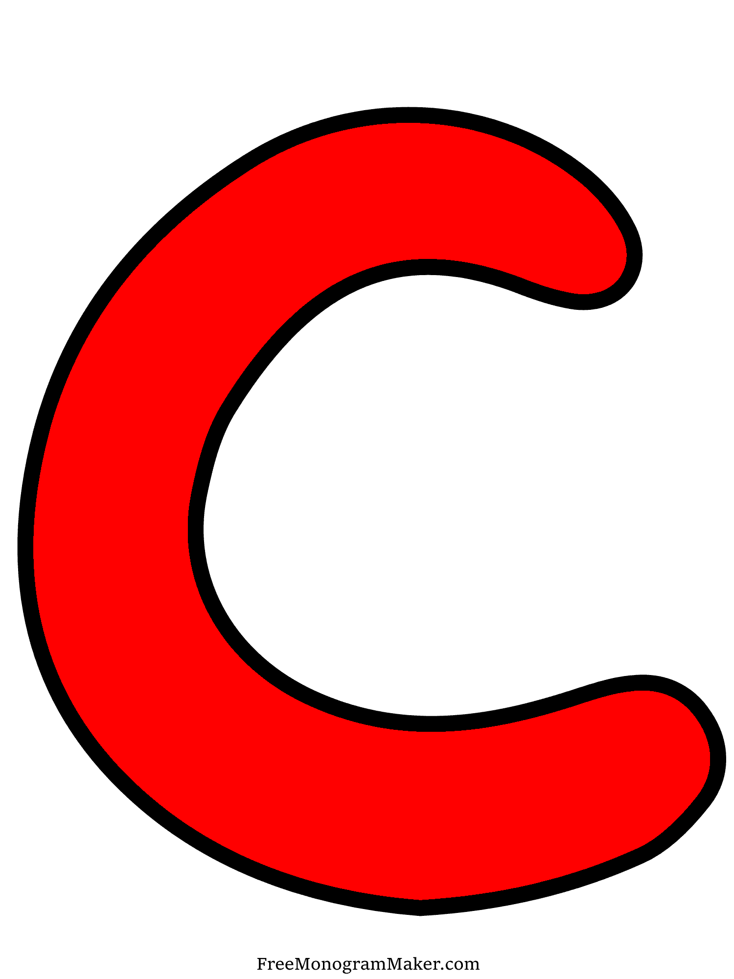 Bubble Letter - C - Red