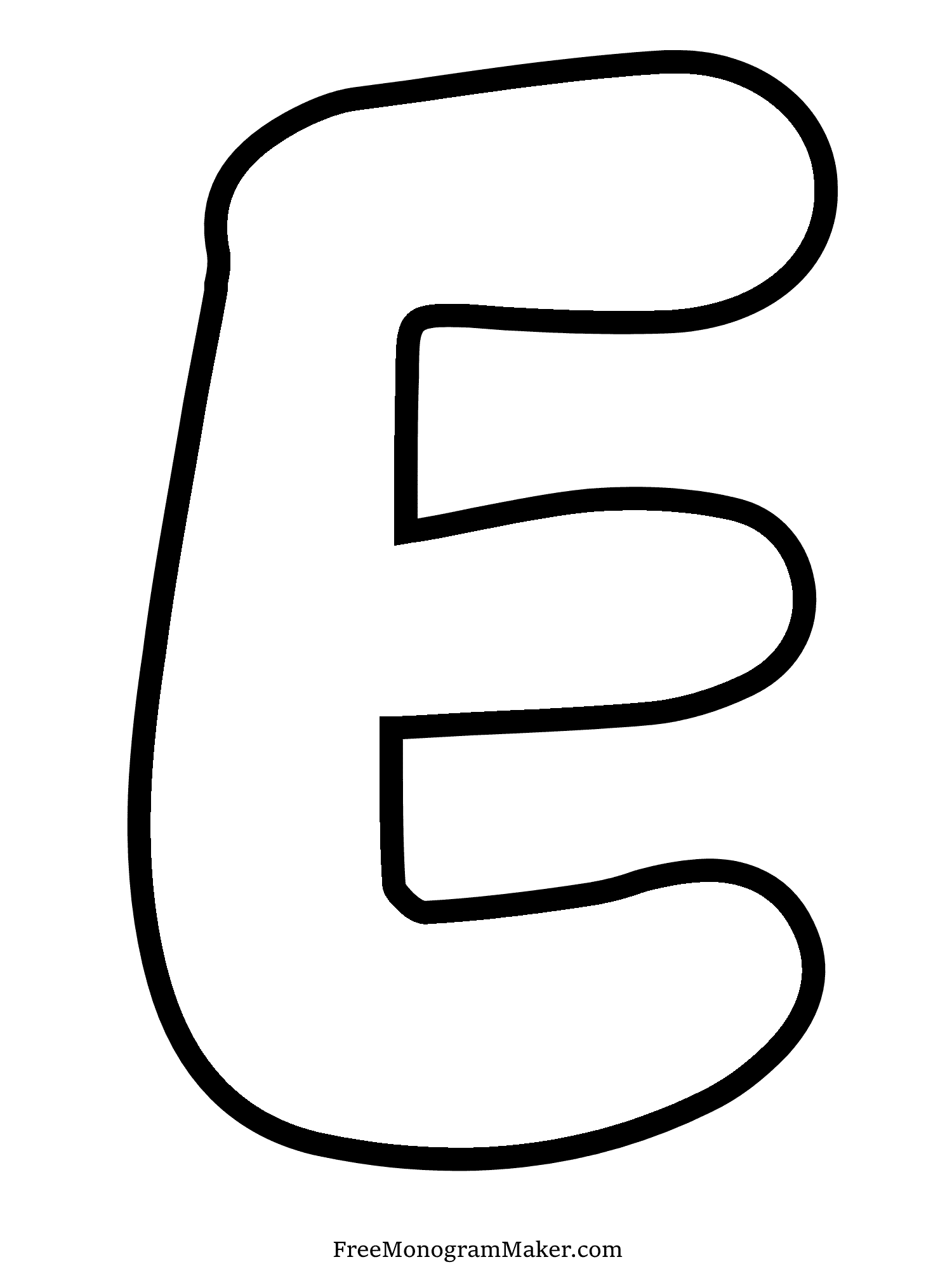 Bubble Letter - E - 11