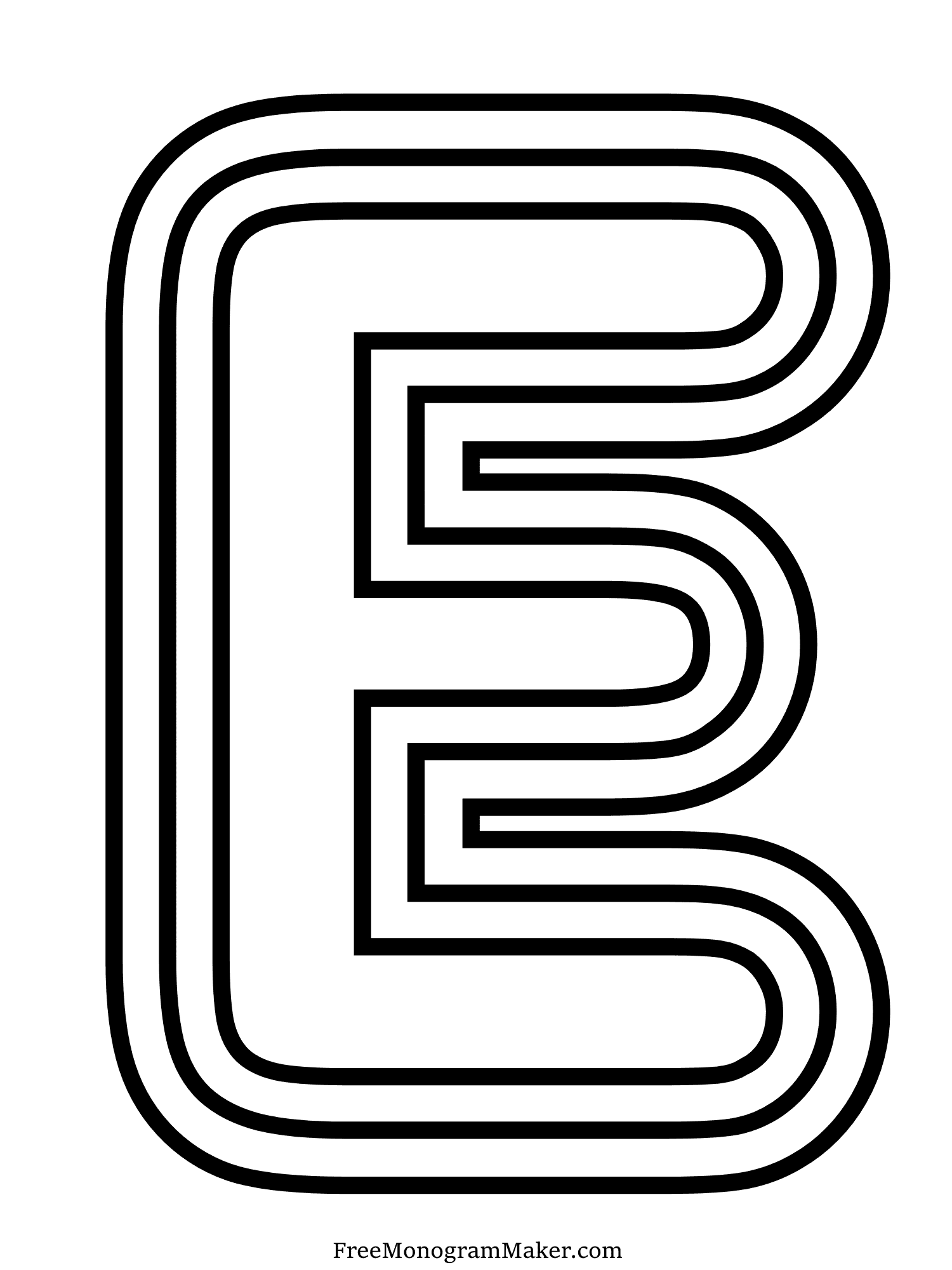 Bubble Letter - E - 2