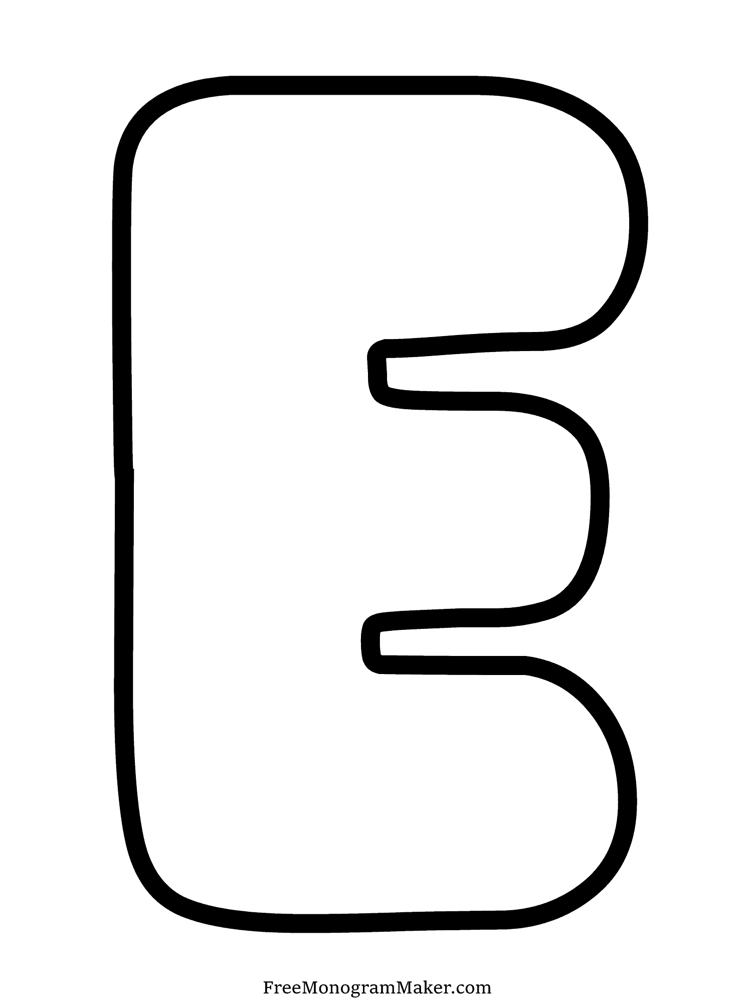 Bubble Letter - E - 8