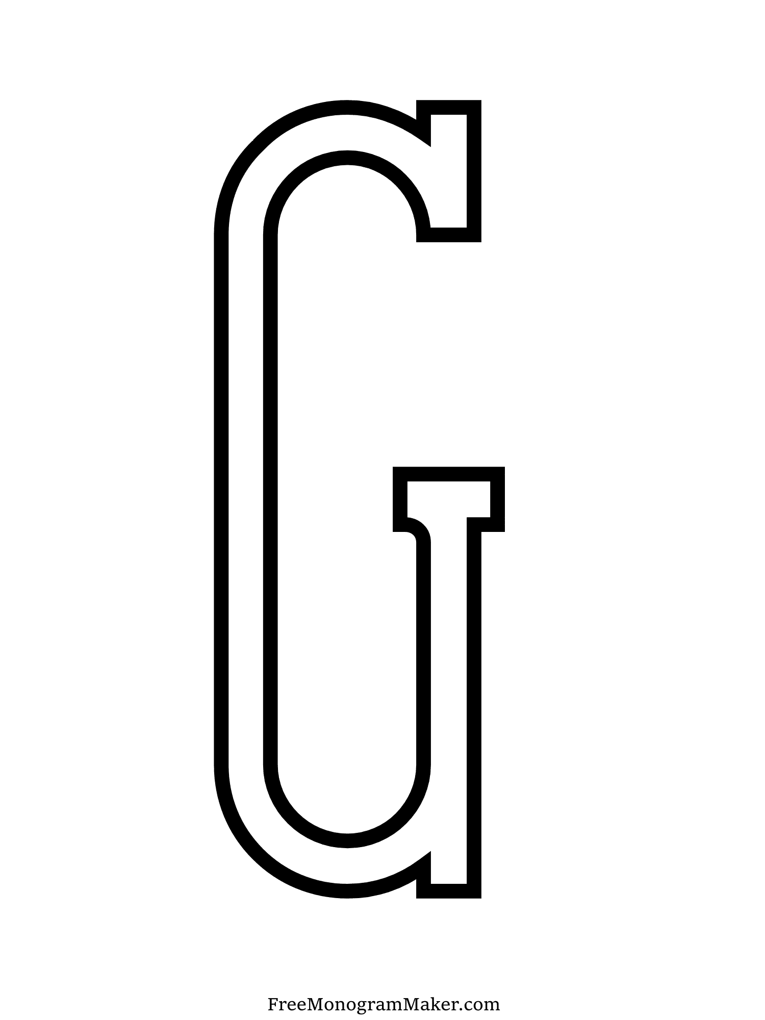 Bubble Letter - G - Long